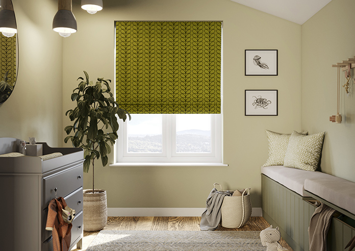 Orla Kiely Linear Stem, Olive & Black - Roman Blind - Image 3